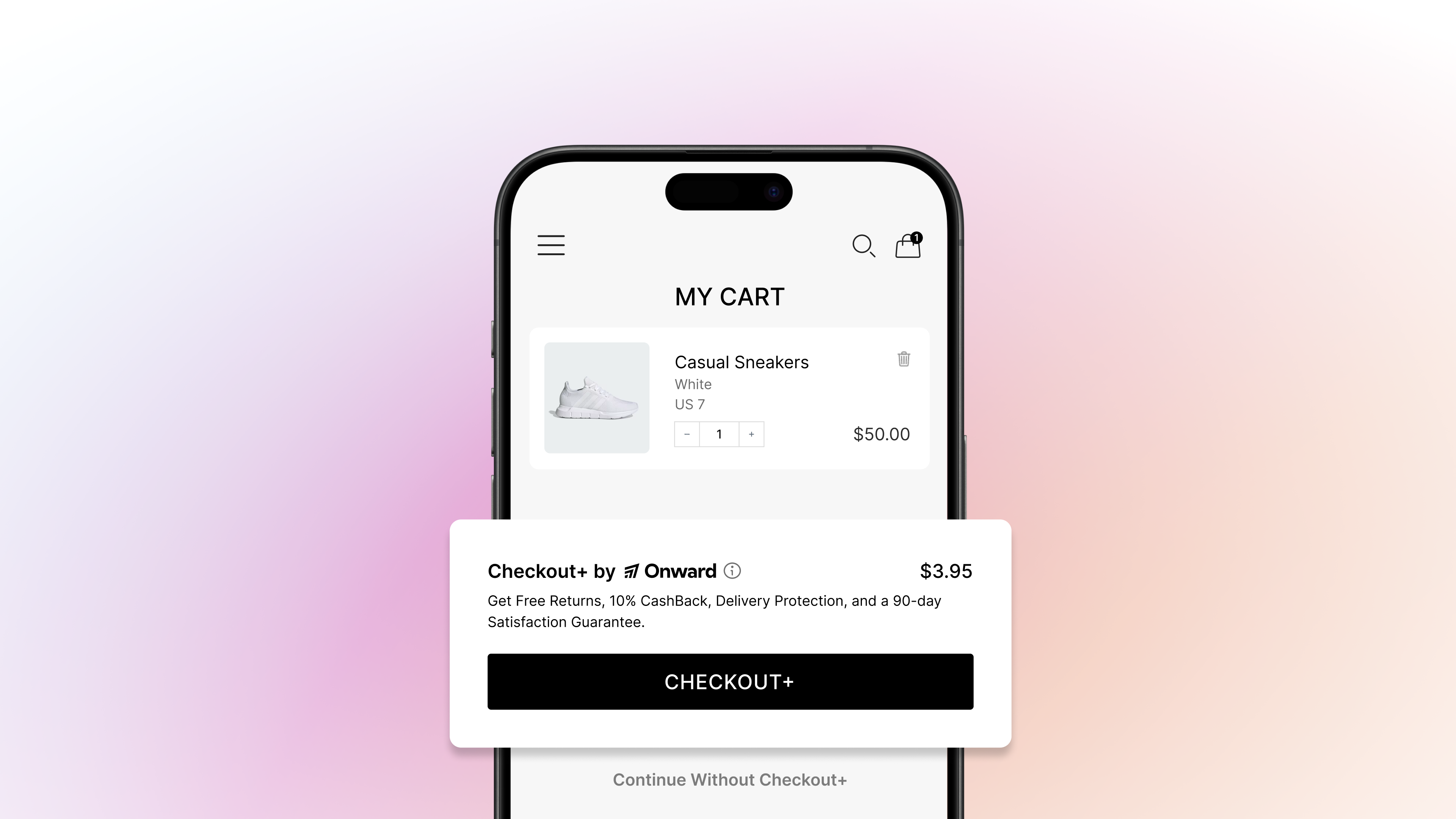 Example of presenting Onward in your Checkout UI